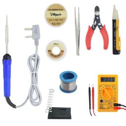 Hillgrove HGCM415M1 25W Flat Tip Mobile Soldering Iron Equipment Tool Kit, Digital Multimeter &a; Non-Contact Voltage Tester Combo, HGCM714-11