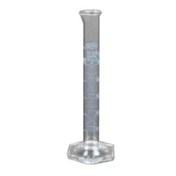 Glassco 10ml Blue Printing Boro 3.3 Glass Measuring Cylinder with Hexagonal Base, 139.523.01A-40