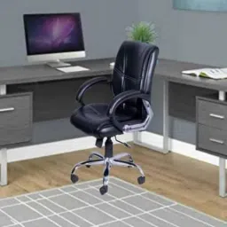 Mezonite Medium Back Cushioned Black Executive Chair, KI610 (Pack of 2)-image-79