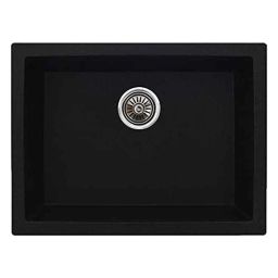 Uken Heavy Duty Quartz Kitchen Sink (24X18) With Accessories(24/18-Qr-Me-Gs-8) Black-image-90
