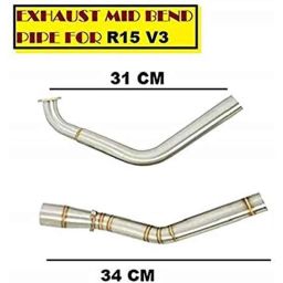 Meenu Arts World Exhaust Silencer Bend Pipe for Yamaha R15 V3 Stainless Steel T-8 (Pack of 2)-13