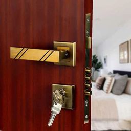 Voltizi Rose Stainless Steel Matt Finish 4 Latches Mortise Door Lock Handle Set with 3 Computer Keys, Spacio-picture-48