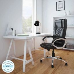 Mezonite High Back Leatherette Black Office Chair for Office-image-5