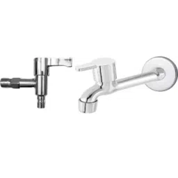 Senkiddpro Marc Steel Chrome Finish Wall Mounted Long Body Tap &a; Delta Washing Machine Tap Combo-43