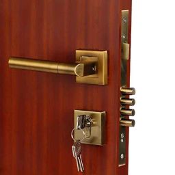 Homexpert Rose MG303 Stainless Steel Antique Brass Finish Mortise Door Lock Set with 4 Latches &a; Pull Handle-image-96