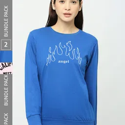 STATUS MANTRA Pack Of 2 Typography Printed Pure Cotton T-shirt-image-98