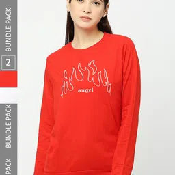 STATUS MANTRA Pack Of 2 Typography Printed Round Neck Cotton T-Shirt-image-54