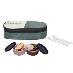 Carrolite 400ml 2-in-1 Green &a; Black Plastic Lunchbox, Black_P-02-picture-49