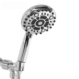 Aquieen ABS Chrome Finish 6 Function Mist &a; Rain Crystal Hand Shower with 1.5m Shower Tube &a; Hook-19