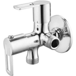 Fastgear Brass 2 Way Angle Wall &a; Bib Tap with Flange Fitting Twin Elbow Valve Faucet-picture-19