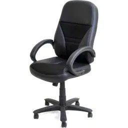 Chair Garage PU Leatherette Black Adjustable Height Office Chair with Back Support, CG116-image-88