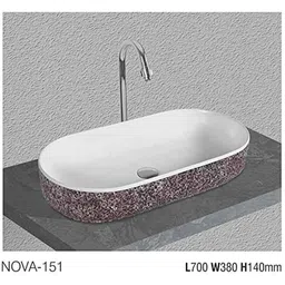 Uken (Nova-151) Imported Luxury European Style Designing Bathroom Sink/Wash Basin/Table Top (Nova-151) White,Grey-image-72