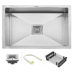 Ruhe 32x18x10 inch Stainless Steel 304 Matt Finish Handmade Single Bowl Kitchen Sink, 13-0103-08-picture-26