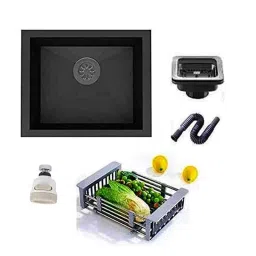Zap Millennium 24x18x10 inch Stainless Steel Black Matte Finish Square Single Bowl Kitchen Sink-image-21