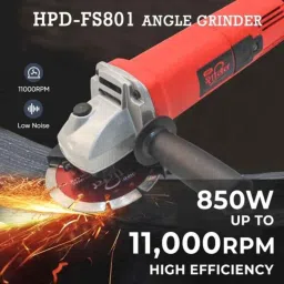 HPD FS801 850W 11000rpm 4 inch Copper Red Angle Grinder with 4 Blades image 2