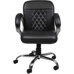 Mezonite Medium Back Cushioned Black Executive Chair, KI601 (Pack of 2)-image-65