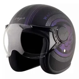 Vega Jet Marvel Black Panther Edition ABS Dull Black Open Face Helmet, Size: Medium-picture-20