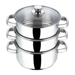 Vinod 18cm Stainless Steel 3 Tier Steamer Set, BSSH318-picture-8