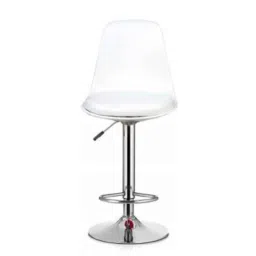 Rajpura White Chrome Base Metal Bar Stool with Footrest-image-22