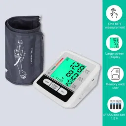 MCP Blood Pressure Monitor with Smart 3 Coloured Backlight Display, Adapter, Dual User &a; Voice Feature, YP-620 image 2