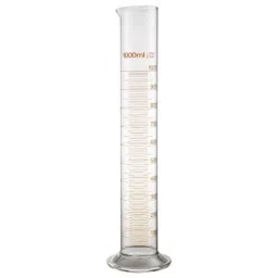 ABGIL 1000ml Borosilicate Glass Round Base Cylinder Graduated Single Metric Scale with Pour Out, ABG1174-2