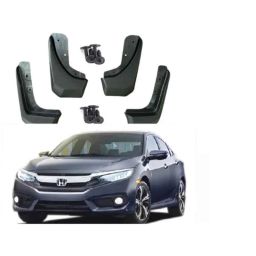 SureStrive 4 Pcs PVC Cup Type Front &a; Rear Mud Flap Set for Honda Civic Type-2 Model-57