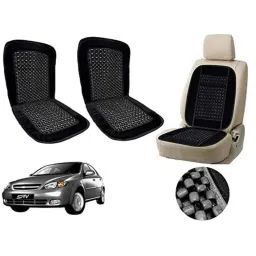Auto Pearl PU, Velvet &a; Wooden Beads Black Rectangular Seat Cushion for Chevrolet Optra SRV (Pack of 2 )-image-61
