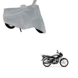 Kozdiko Silver Bike Body Cover with Mirror Pockets for Hero Splendor Pro, kozd_14489-picture-45