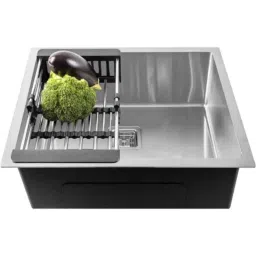 Fossa 20x17x9 inch Stainless Steel SS304 Matt Finish Silver Single Bowl Kitchen Sink, FHS-02-image-13
