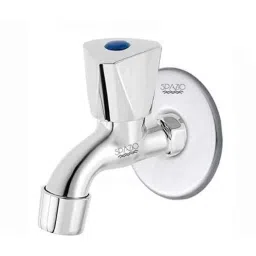 Spazio Trio Collection Stainless Steel Chrome Finish Bib Cock with Foam Flow Water Wall Flange-picture-9