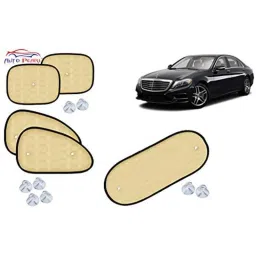 Auto Pearl 5 Pcs PVC &a; Mesh Beige Window &a; Rear Sun Shade Set for Mercedes Benz S500-picture-9