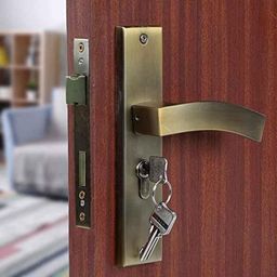 Voltizi 8 inch Stainless Steel 304 Antique Finish Cylindrical Plate Mortise Door Lock Handle Set with Both Side Key, LB-10002-41