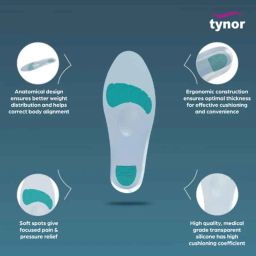 Tynor Silicon Insole, K01BHZ, Size: Medium image 2