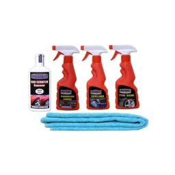 Indopower Ff734 1 Pc Car Cloth, Leather Shiner Spray, Dashboard Shiner Spray, Tyre Shiner Spray, Scratch Remover Kit, AHh736-image-1