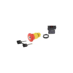 Schneider Electric Harmony XB5 22mm Red 1NO+1NC Trigger Action Key To Release Emergency Switching of Mushroom Head Push Button, XB5AS9445N-5