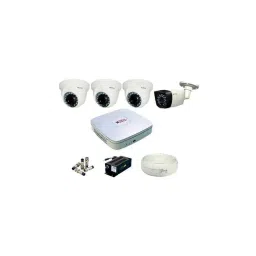 CP PLUS White 4 HD CCTV Cameras with 4 Channel HD DVR Kit, UVR-0401E1S-74
