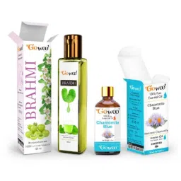 GoWoo 2 Pcs 10ml Natural Chamomile Blue Aroma Oil &a; 100ml Brahmi Carrier Oil Set, GWOC303-P11+P169-picture-17