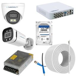 Cybernautt 2.4MP Full Colour HD Indoor &a; Outdoor CCTV Combo Kit with 8Ch DVR, 4 Dome Camera, 4 Bullet Camera, 8Ch SMPS, 50m Cable, 500GB HDD &a; Connector-1