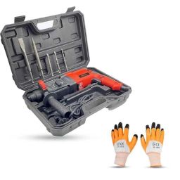 Walkers 1200W Forward &a; Reverse Rotation Hammer Impact Drill Machine with 5 Pcs SDS Plus Bit &a; Gloves, WKCB375-16