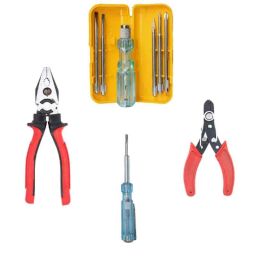 Hillgrove HGCM282M1 Plier, Wire Cutter, Line Tester &a; 5-in-1 Screwdriver Hand Tool Combo, HGCM543-34