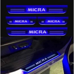 SureStrive 4 Pcs Acrylic Car Side Footstep Set with Blue LED Door Sill Scuff Plate for Nissan Micra All Model-image-69