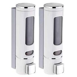 IRIS 500ml ABS Royal White Wall Mounted Soap Dispenser (Pack of 2)-image-70