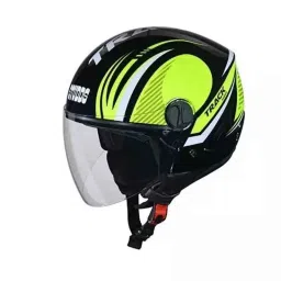 Studds Track Super D3 Decor Plastic Matt Black Open Face Helmets, Size: Large-picture-1