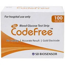 Sd Codefree Sugar Check 100 Pcs Glucometer Strips Box-37