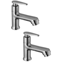 Drizzle Vista 1/2 inch Brass Chrome Finish Wash Basin Pillar Cock with Quarter Turn &a; Foam Flow (Pack of 2)-image-49