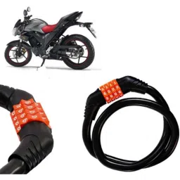 Auto Pearl Black &a; Orange 4 Digit Anti-Theft Combination Number Lock for Gixxer Special Edition-picture-27