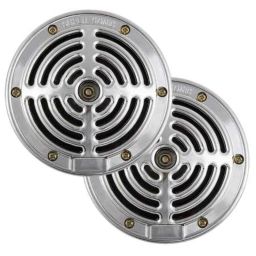 AllExtreme EXSLLHB 2 Pcs Silver Grill Harmonised &a; Genial Horn Set with Loud Tone Sound-picture-0