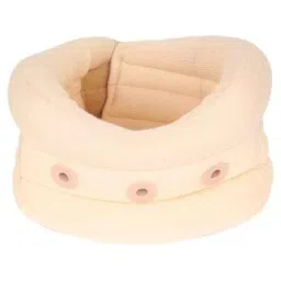 Fairbizps PU Foam &a; Plastic Beige Plain Soft Cervical Collar for Neck Support, Size: M-24