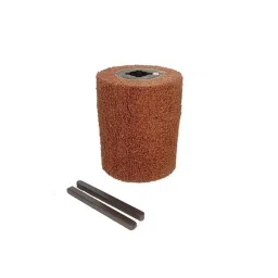 Voltz Polisher Roller for Polishing Drawing Wheel, Nylon Wire Drawing, Polishing Brush Drum Burnishing Cross Rubber Core Red-40