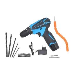 Imported 10mm 12V Cordless Drill Machine with Bit &a; Screw Drivers Set, AB-SI-20233086-99
